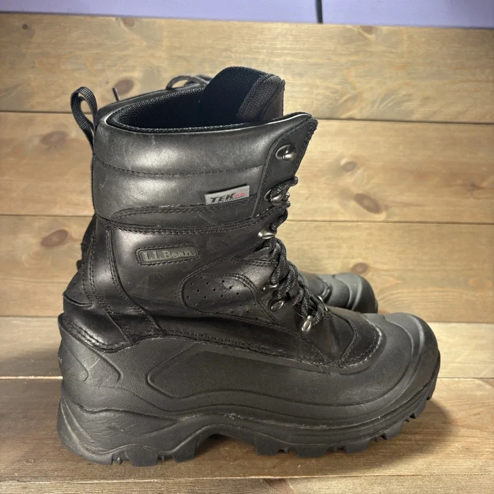 ll bean tek 2.5 mens size 11 shoes black leather insulated waterproof snow boots